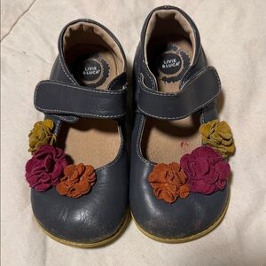 Livie & Luca Dahlia Leather, Kids' Gray Floral Shoes. Size 11